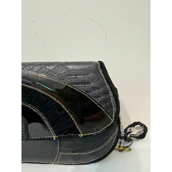 VINTAGE MARY FRANCES BLACK BUTTERFLY BEADED SHOULDER BAG - Picture 3 of 9